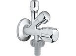 Grohe Kombi-Eckventil 22035000 1/2" x 3/8" x 3/4", chrom, Wandrosette, nicht selbstdichtend