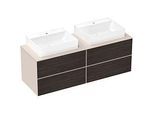 hansgrohe Xevolos E Waschtischunterschrank 54200730 1570x555x550mm, 4 Schubladen, sandbeige matt, Eiche dunkel