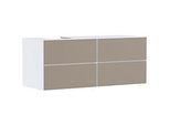 hansgrohe Xevolos E Waschtischunterschrank 54236390 1370x555x550mm, 4 Schubladen, links, mattweiß, bronze Struktur