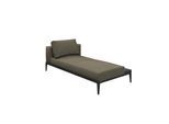 Gloster GRID Links/Rechts Chaise Aluminium/Outdoorstoff inkl. Kissen und Keramikablage Meteor/Blend Coal Aluminium/Outdoorstoff