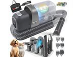 Lovpet® Hundeschermaschine mit Staubsauger Leise Schermaschine mit AKKU Haustierpflegeset mit Zubehör für Hund & Katze Tierhaarschneidemaschine 7in1 2.3L Staubbehälter sowie 7 Pflegewerkzeuge