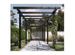 Pergola Holz Modern in zwei verschiedenen Größen und einer Verlängerung in der Farbe Schwarz