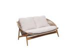 Gloster BORA 2-Sitzer Sofa Teak/Outdoorstoff wetterfestem Korbgeflecht