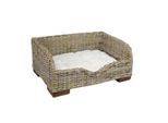 Tiersofa VILLA aus Rattangeflecht mit Einstieg und Liegekissen Naturmaterial