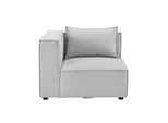 Juskys modulares Sofa Domas in Stoff Hellgrau - Ecksofa Links mit Armlehne & Kissen - kombinierbar
