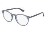 Gucci GG0121O Unisex-Brille inkl. Gläser Vollrand Rund Acetat-Gestell 49mm/21mm/145mm, grau