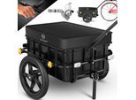 KESSER® Fahrradanhänger Lastenanhänger Handwagen mit Kupplung Hochdeichsel für Fahrrad Transportanhänger Transportbox mit 70 Liter Volumen Max. 60kg für Fahrräder mit 26'' - 28''