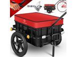 KESSER® Fahrradanhänger Lastenanhänger Handwagen mit Kupplung Hochdeichsel für Fahrrad Transportanhänger Transportbox mit 70 Liter Volumen Max. 60kg für Fahrräder mit 26'' - 28''
