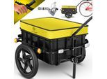 KESSER® Fahrradanhänger Lastenanhänger Handwagen mit Kupplung Hochdeichsel für Fahrrad Transportanhänger Transportbox mit 70 Liter Volumen Max. 60kg für Fahrräder mit 26'' - 28''