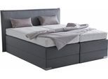 Boxspringbett, grau (anthrazit), Liegefläche B/L: 180cm x 200cm, H3, 7-Zonen-Kaltschaummatratze, Bettrahmen und seitliche Einfassung Unterbox und Obermatratze: Fein-Strukturstoff (77% Polyester, 23% Viskose).;Spiegelfläche der Matratzen: 100% Polyester, WESTFALIA SCHLAFKOMFORT, Komplettbetten, Boxspringbett