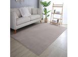 Waschbarer Teppich Wohnzimmer, Kurzflor rutschfest Flauschig Weich, Einfarbig, Felloptik, Super Soft