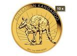 10 x 1 Unze Gold Australien Känguru diverse Jahrgänge