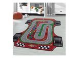 Kinderteppich Spielteppich Rennwagen, Autobahn, Straße Motiv, Höhe 8 mm
