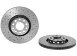 BREMBO Bremsscheibe BREMBO XTRA LINE 09.8690.1X Gelocht/innenbel.Vorne Rechts Links für AUDI A6 C5 1.8 T quattro 2.4 1.9 TDI 2.5 2.8 VW Passat B5.5