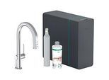 hansgrohe Aqittura Spültisch-Einhebelmischer 76839000 SodaSystem 210, Ausziehauslauf, Starter Set, chrom