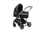 Chipolino Kinderwagen Aura 2 in 1 umbaubar Wickeltasche Sitz umkehrbar bis 22 kg schwarz