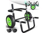 KESSER® Surfwagen Surfboard Transportwagen für SUP-Board Stand Up Paddle Board Transport Kajakwagen - klappbar gepolstert - 10 Zoll PU-Reifen Alu - inkl. 2 Sicherungsgurte