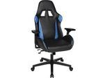 Topstar Gaming Stuhl Speed Chair 2, mit Armlehnen, 3D-Wippmechanik, Muldensitz, Kopfstütze, schwarz blau/schwarz