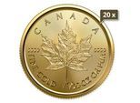 20 x 1/20 Unze Gold Maple Leaf 2022