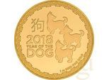 1 Unze Goldmünze Niue Hund 2018