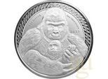 1 Unze Silbermünze Afrika Kongo Silberrücken Gorilla 2023