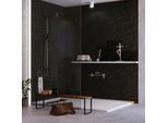 Kobertin-compact - Kit de 2 Panneaux Mural Revetement Décoratif pour Salle de Bains Douche et wc, L120l1200.4 cm, effet effet pierre noire, kobert in