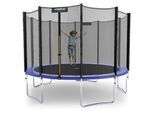 KINETIC SPORTS Trampolin Outdoor SALTO Ø 183/244/305/366/400/430/490 cm - Kindertrampolin Set mit Leiter, Netz, Randpolster, USA Sprungtuch - Gartentrampolin, bis zu 160kg Blau-4 Ø 335 cm Ø 335 cm, Blau-4