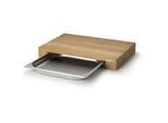 CONTINENTA Schneidebrett Eiche mit Edelstahl Schublade 48 x 32,5 x 6,5 cm