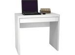 Schreibtisch , Weiß , Holzwerkstoff , 1 Schubladen , rechteckig , Wange , 44x76x79 cm , Büromöbel, Büromöbel-Sets & -Serien, Büromöbelserien