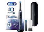 Oral-B Elektrische Zahnbürste iO 8, Aufsteckbürsten: 2 St., mit Magnet-Technologie, 6 Putzmodi, Farbdisplay & Reiseetui, schwarz