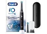 Oral-B Elektrische Zahnbürste iO 6, Aufsteckbürsten: 2 St., mit Magnet-Technologie, Display, 5 Putzmodi, Reiseetui, schwarz