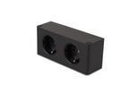 kalb 2-fach Steckdosenleiste zur Montage, 2x 230V Steckdose 140x46x62.5 mm, Anschlusskabel mit Stecker, schwarz