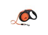 Flexi New NEON leash M 5M 25KG black/neon orange