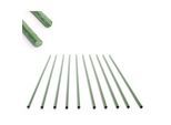 10x Tuteurs Plantes Vert 120cm Ø11mm Métal Plastique Support Plantes grimpantes Tomate Rose - Toboli