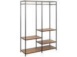 Livetastic Garderobe , Schwarz, Wildeiche , Metall , 4 Fächer , 121.6x174x43 cm , Garderobe, Garderoben-sets & Serien, Garderoben-sets