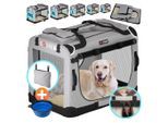 Cadoca Tiertransportbox, faltbar XL 82x56x58cm Hundebox Hundetransportbox Grau