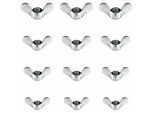 12 Pcs Ecrous Papillon en Zinc Brillant Ecrous à Oreilles en Taille M4 M5 M6 M8 Assortiment Boulons à Ailette pour Outils de Bricolage Boulon de