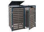 2er Mülltonnenverkleidung MCW-K14, Mülltonnenbox Mülltonnenabdeckung, 119x134x84cm WPC Metall 78kg ~ anthrazit