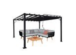Pergola MCW-L40, Garten Lamellen-Pavillon Terrassenüberdachung, 8cm-Alu-Gestell Stoff/Textil, 3x3m anthrazit