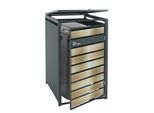1er Mülltonnenverkleidung MCW-J81, Mülltonnenbox, erweiterbar, Metall 32kg, anthrazit ~ gold