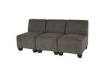 Modular 3-Sitzer Sofa Couch Moncalieri, Stoff/Textil ~ braun, ohne Armlehnen