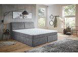 Boxspringbett BX1870 Melrose, grau, 180 x 200 cm, Wendematratzen Härtegrad 2 und 3, inkl. Topper