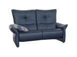 Leder Sofa 3-Sitzer Cumuy, blau, inkl. WallFree-Funktion