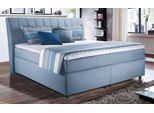 Boxspringbett Diamanti, hellblau, 200 x 200 cm