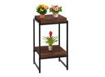Blumentisch MCW-K71, Blumenregal Beistelltisch Pflanzregal, MVG-zertifiziert MDF Metall ~ dunkelbraun, 61cm