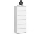 Commode Akord CL6 Blanche 40 cm 6 tiroirs façade Blanche 40x35x109 cm