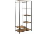 Mid.you Garderobe , Schwarz, Wildeiche , Metall, Holzwerkstoff , 77x165x45 cm , Reach , Garderobe, Garderoben-sets & Serien, Garderoben-sets