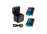 TELESIN 3-slot charger box for GoPro Hero 9 / Hero 10 / Hero 11 / Hero 12 + 2 batteries