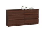 Grande Commode pour le salon Akord K160 Wengé 160 cm 6 tiroirs façade Wengé 160x40x77 cm