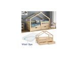 VitaliSpa Design Kinderbett 140x70 Babybett Jugendbett mit Schublade Lattenrost Matratze